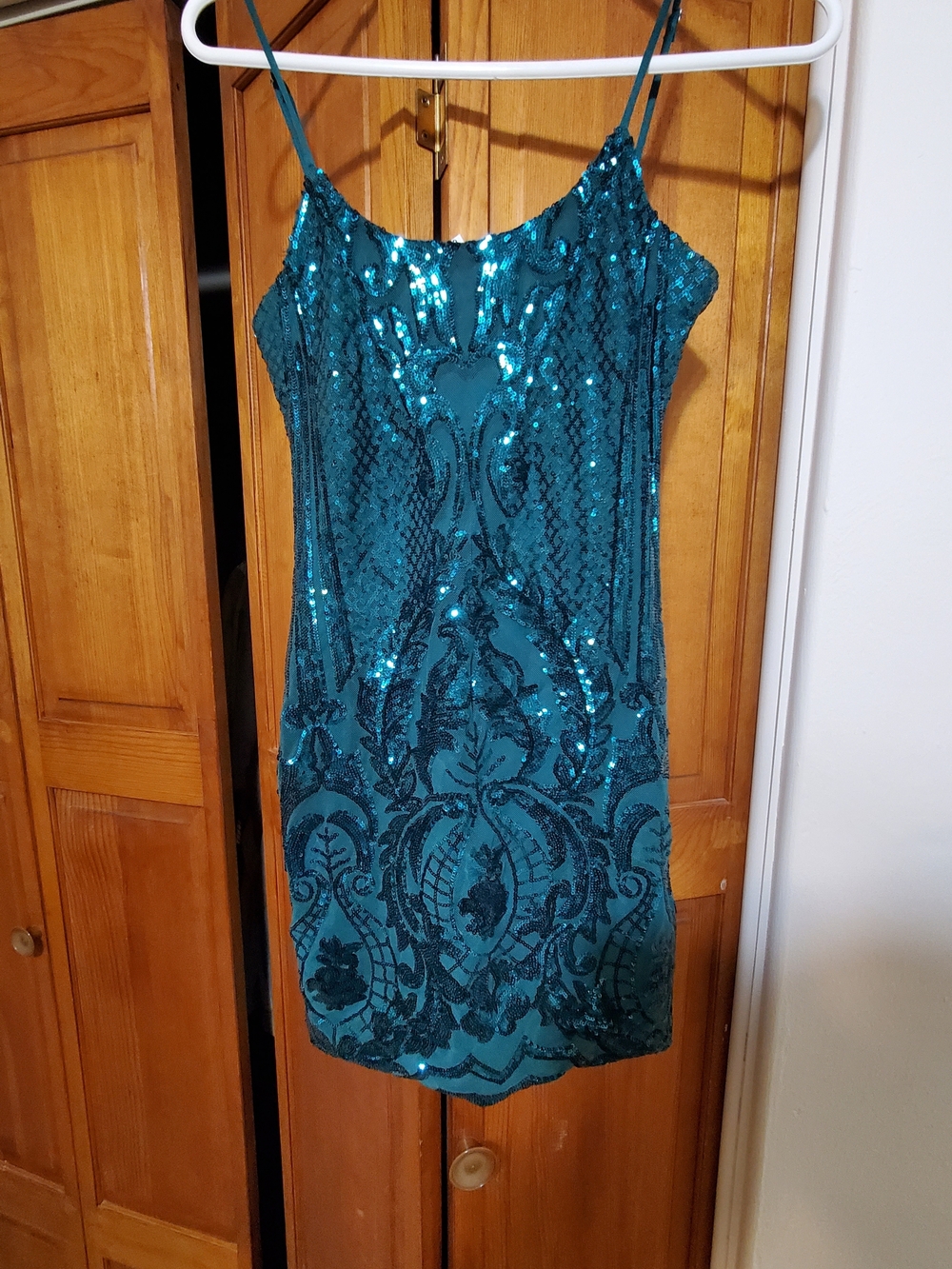 Lucy in the Sky Teal Sequin Prom Dress